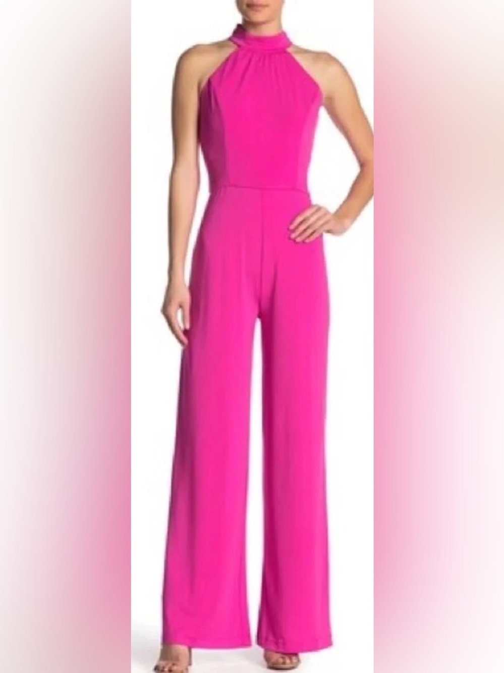 Pink Highneck WideLeg Jumpsuit